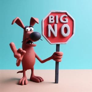 Dog Holding A Bog No Stop Sign - www.askthedogguy.com