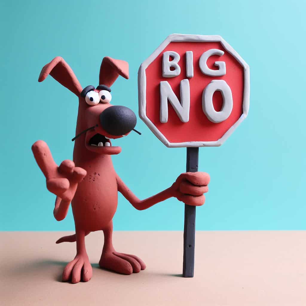 Dog Holding A Bog No Stop Sign - www.askthedogguy.com