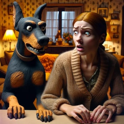 older doberman suddenly snapping at family and friends out of character